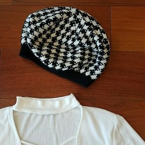 Chevron Pattern Beret Beanie