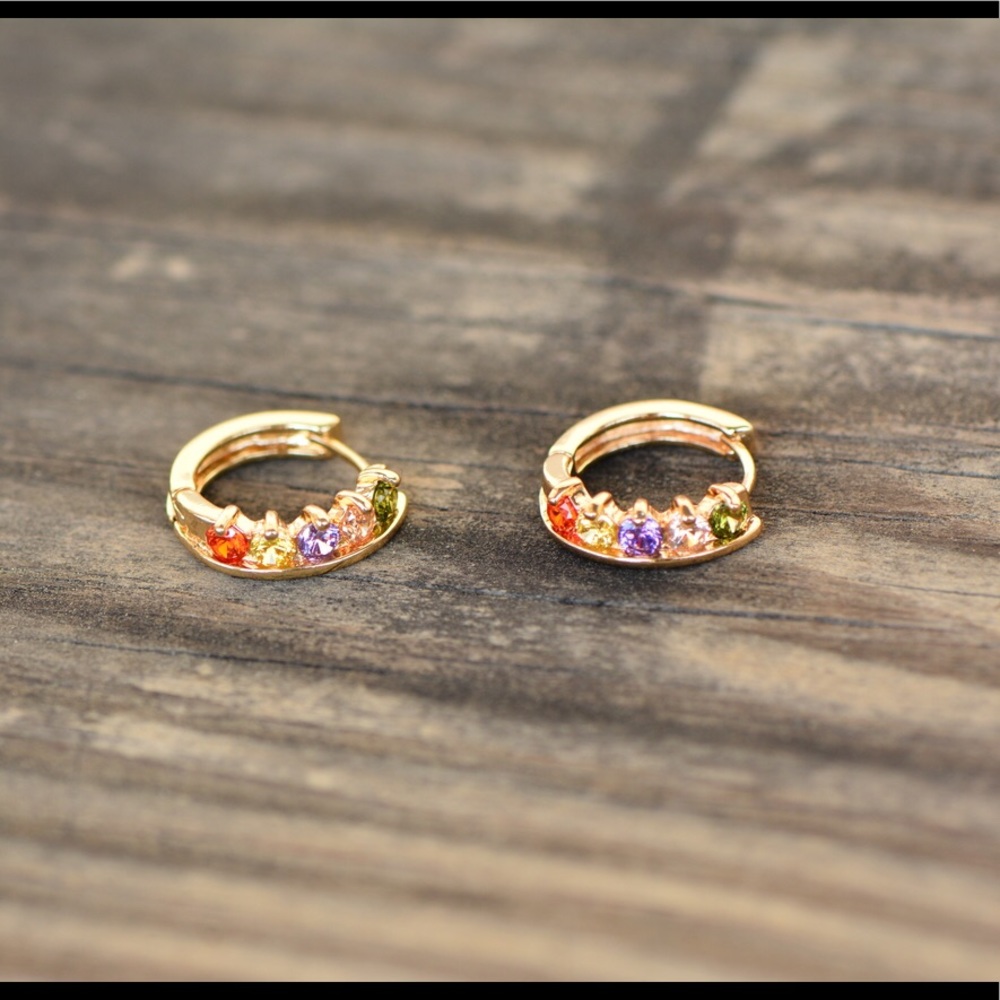 18K Gold Plated Crown Zircon AAA Designer Earrings