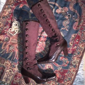 FRANCO SARTO brown square toe buttoned boots