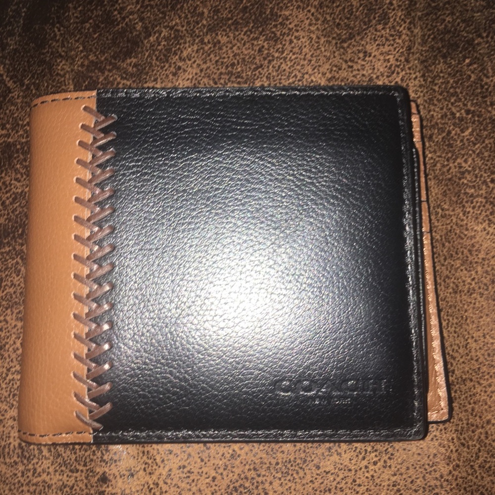 Baseball laced coach wallet
