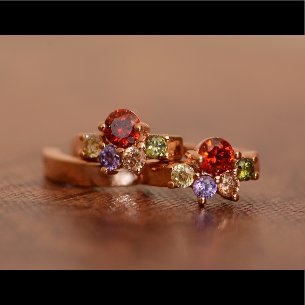 18K Gold Plated Round Zircon AAA Designer Earrings
