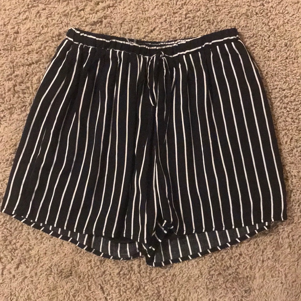 Black and White striped shorts