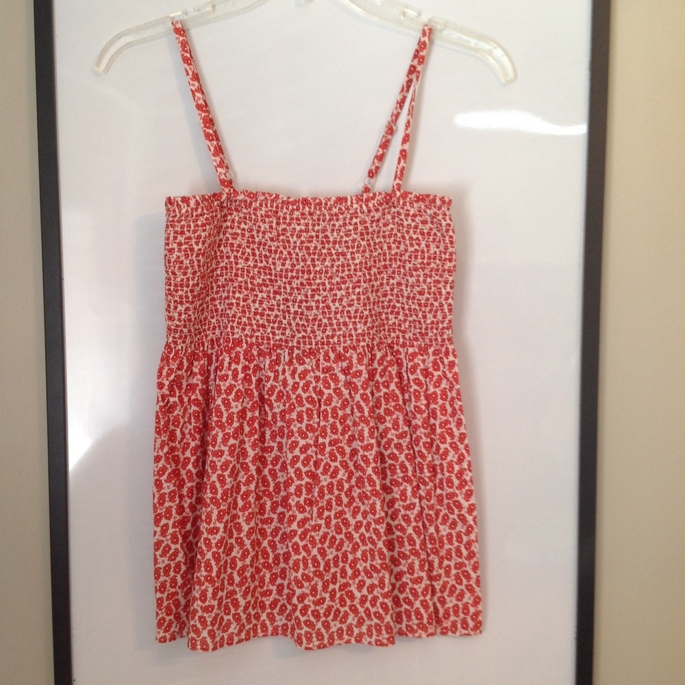 Red & White Elastic Summer Tank