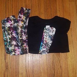 Justice top and matching leggings