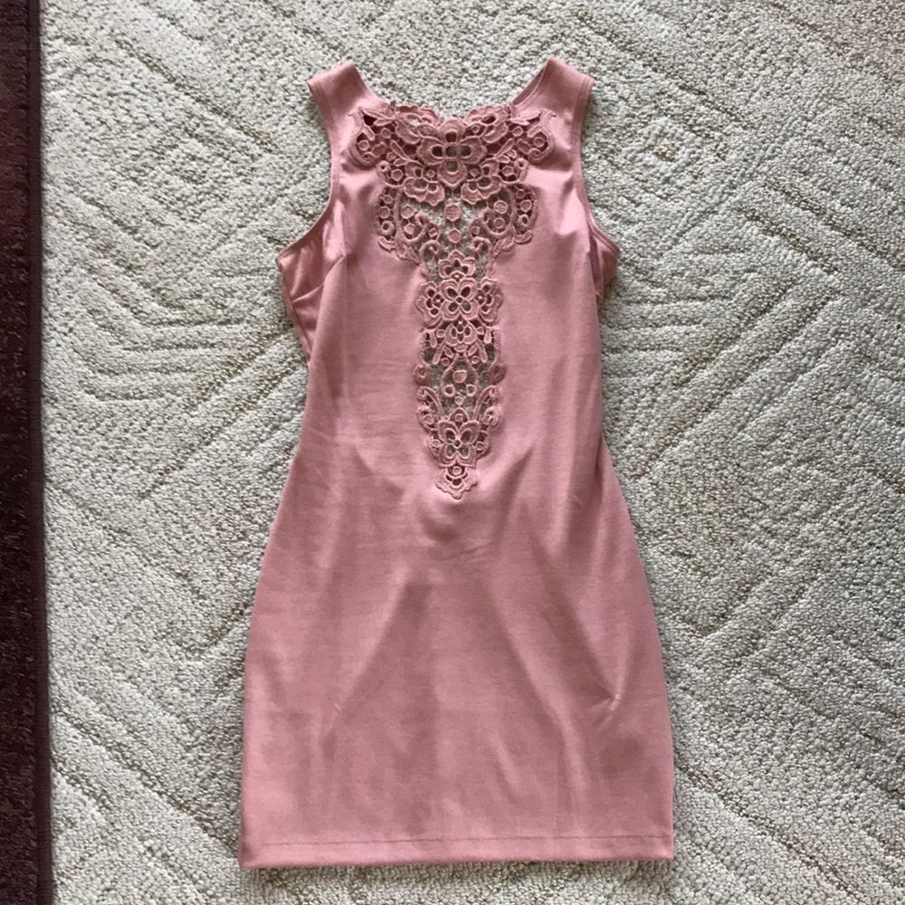 Pink open back dress
