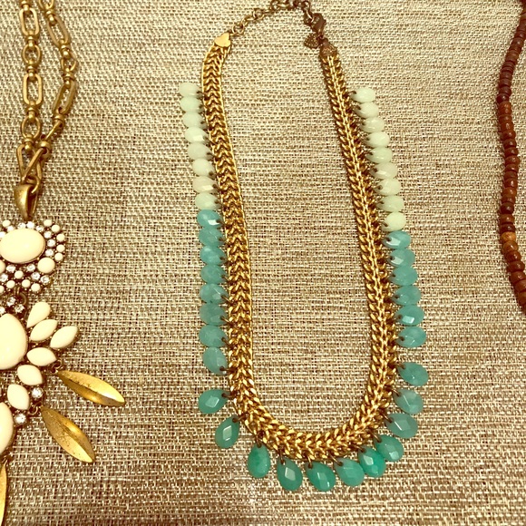Stella & Dot Turquoise and Gold Statement Necklace - Picture 2 of 5