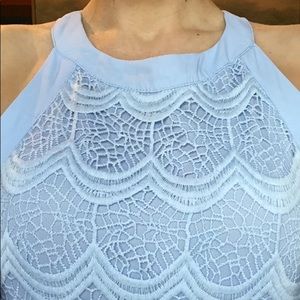 Baby blue periwinkle lace dress size Large