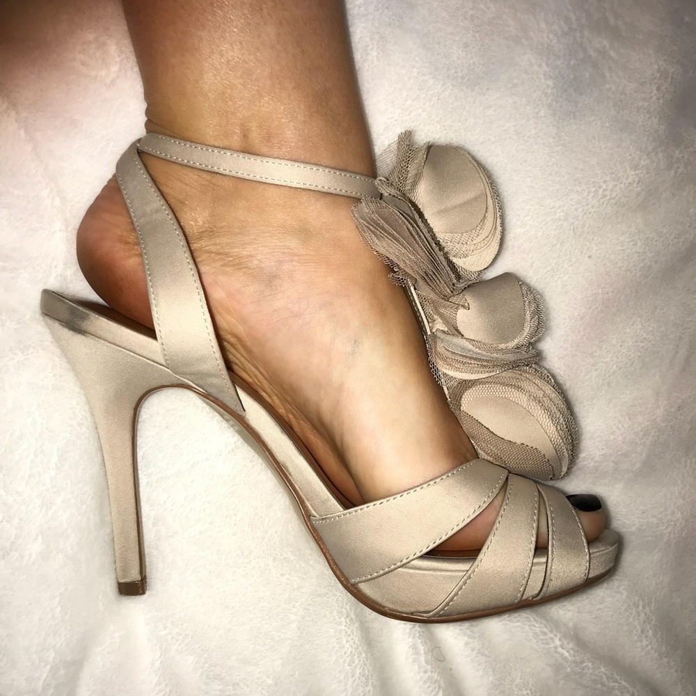 Taupe Satin Audrey Brooke Heels