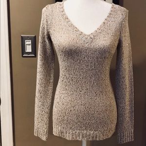Guess gold sequin light beige sweater