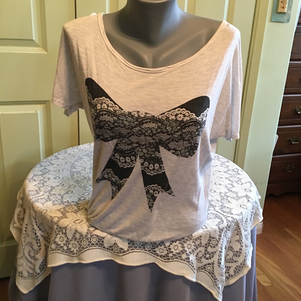 White blouse,  lace back