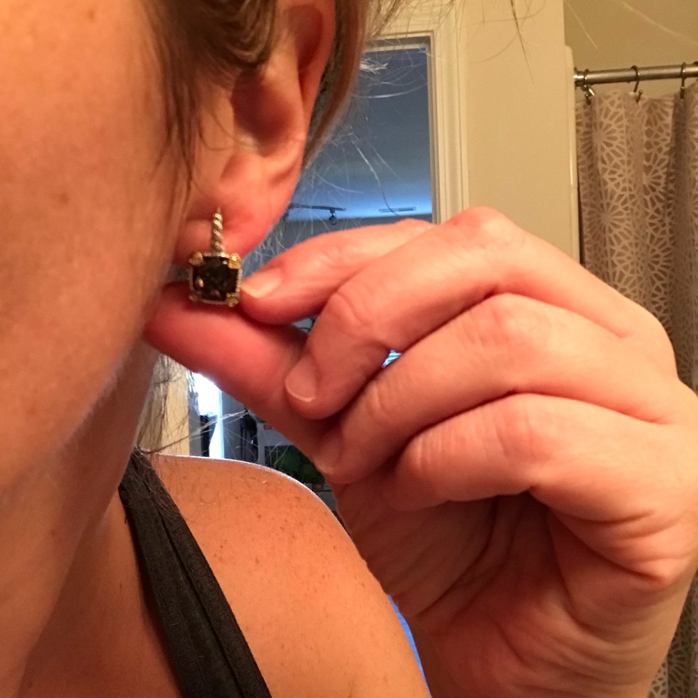Judith Ripka Smokey Quartz Earrings - Picture 4 of 4