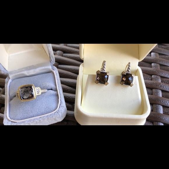 Judith Ripka Smokey Quartz Earrings - Picture 3 of 4