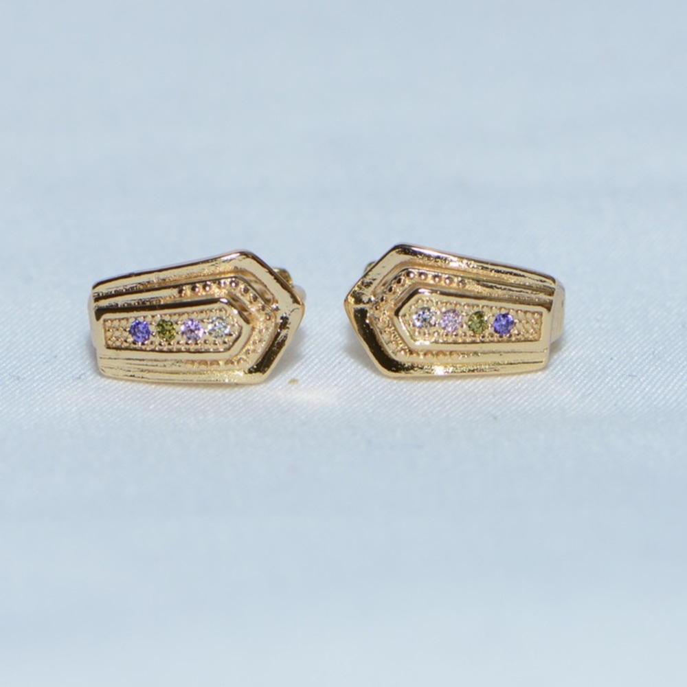 18K Gold Plated Trio Zircon AAA Designer Earrings