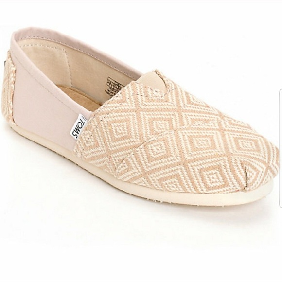 Toms Shoes - Beige and White Classic Whisper Woven TOMS 7.5