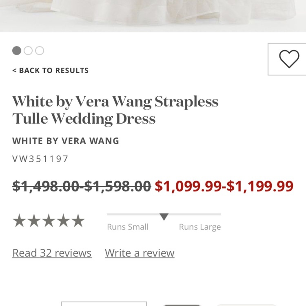 White by Vera wang strapless tulle wedding dress! - Picture 3 of 8