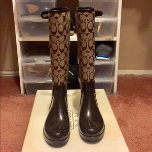 Coach Signature Rain Boots - Excellent Condition