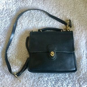 Coach Vintage Black Purse with Gold Accents
