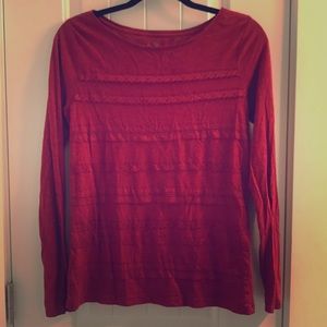 Long sleeved red tee