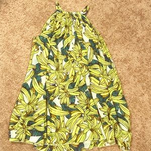 Banana print bathing suit cover up