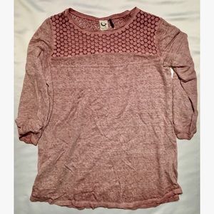 Anthropologie shirt M pink/faded pink 3/4 sleeve
