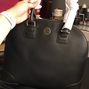 Black leather bag