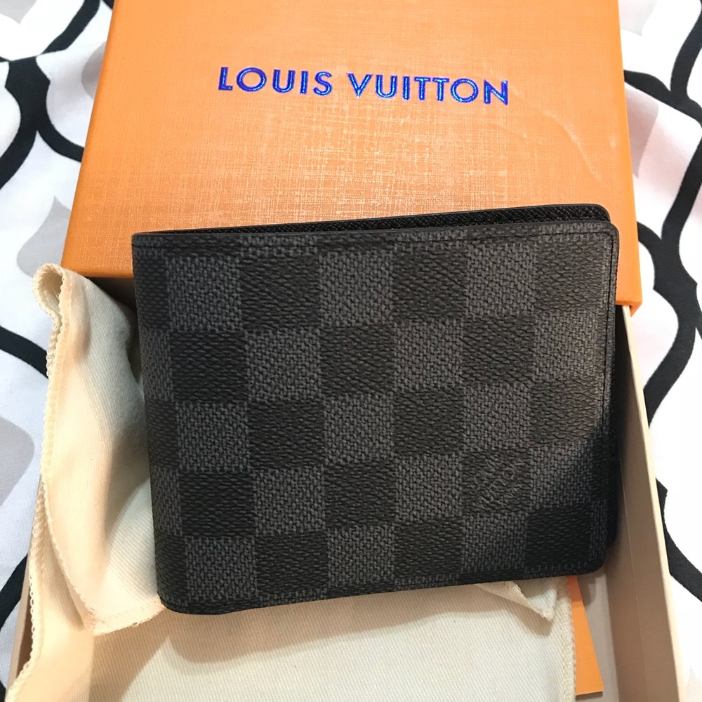 Auth Louis Vuitton Damier Graphite Canvas Wallet