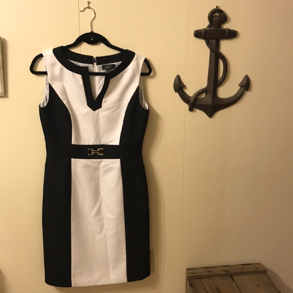 Like new Tahari black and white dress