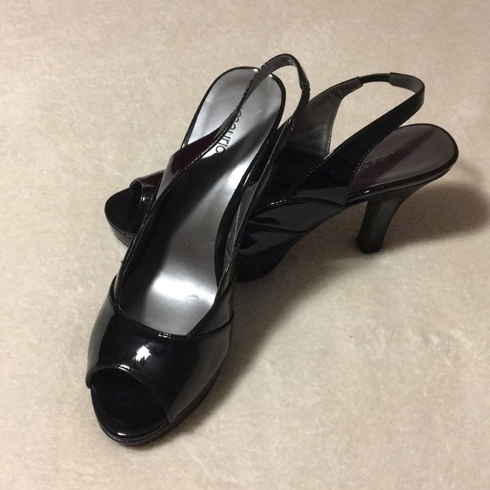 Black patent sandals