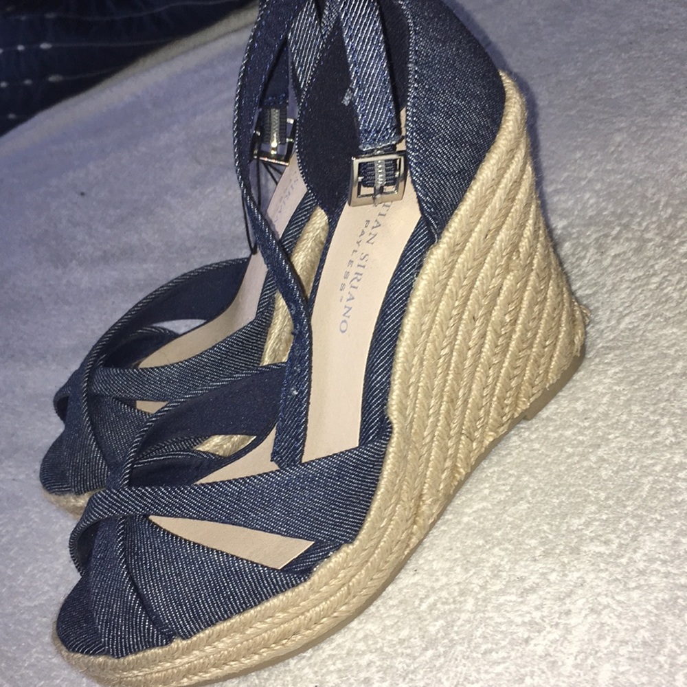 Cute chambray wedges
