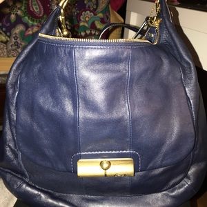 Navy blue leather bag