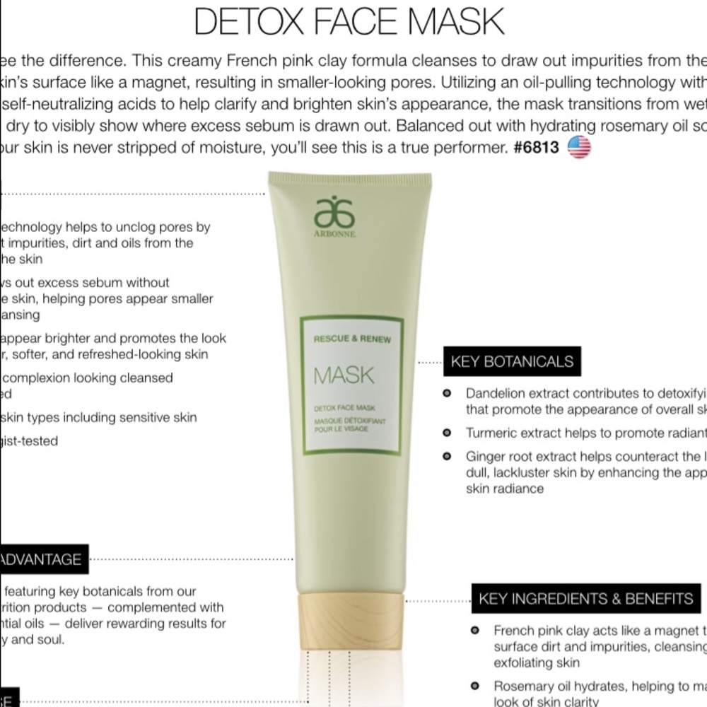 Arbonne Rescue and Renew Detox Face Mask