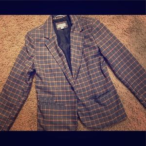 Oranges/Blue/White checkered blazer