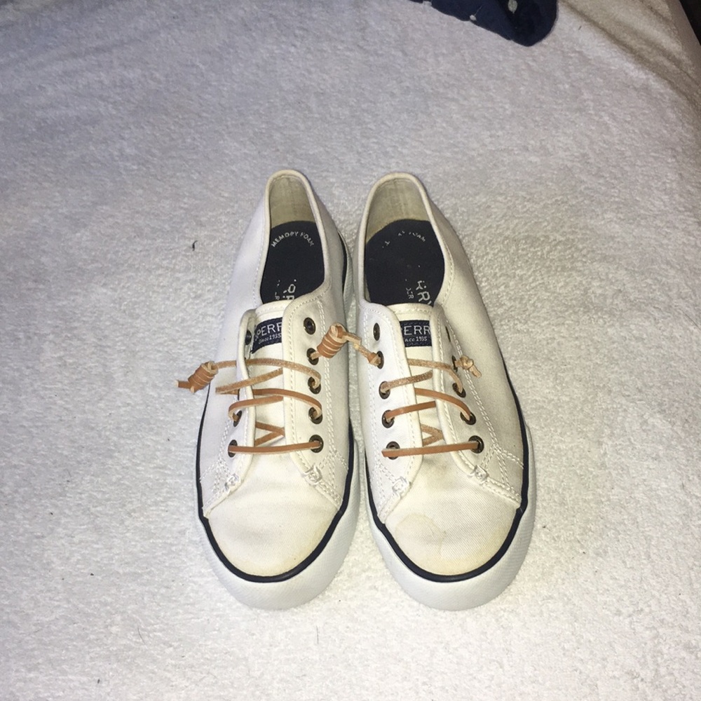White Sperry shoes