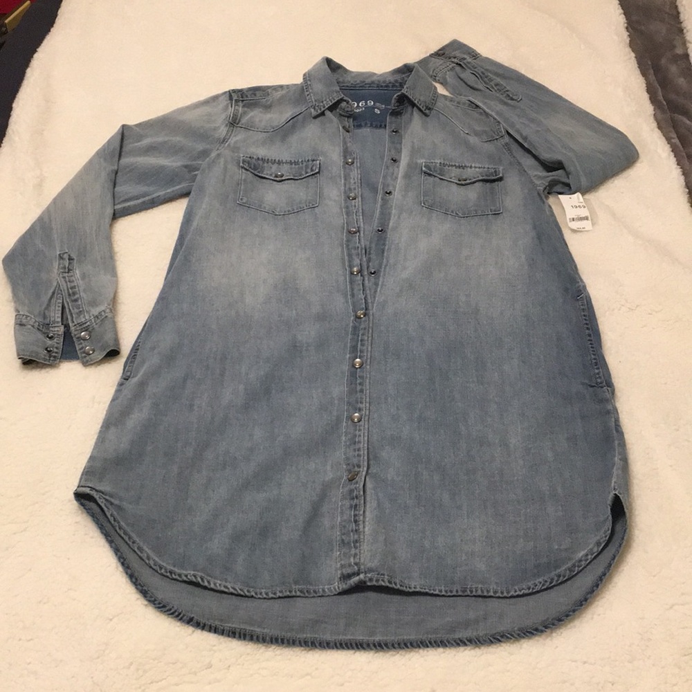 GAP brand Denim Long sleeve Shirt Dress NWT