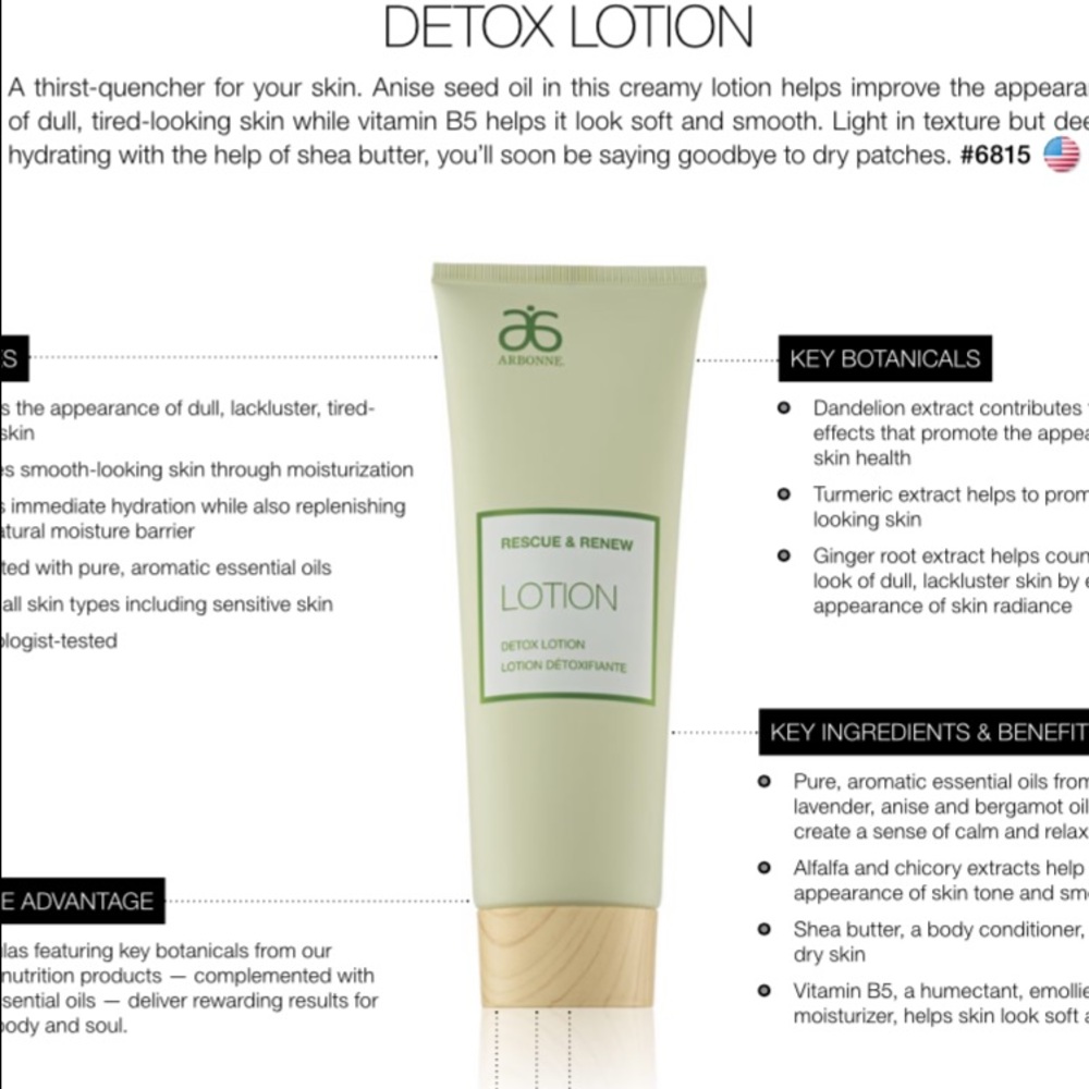 Arbonne Rescue and Renew Detox Lotion