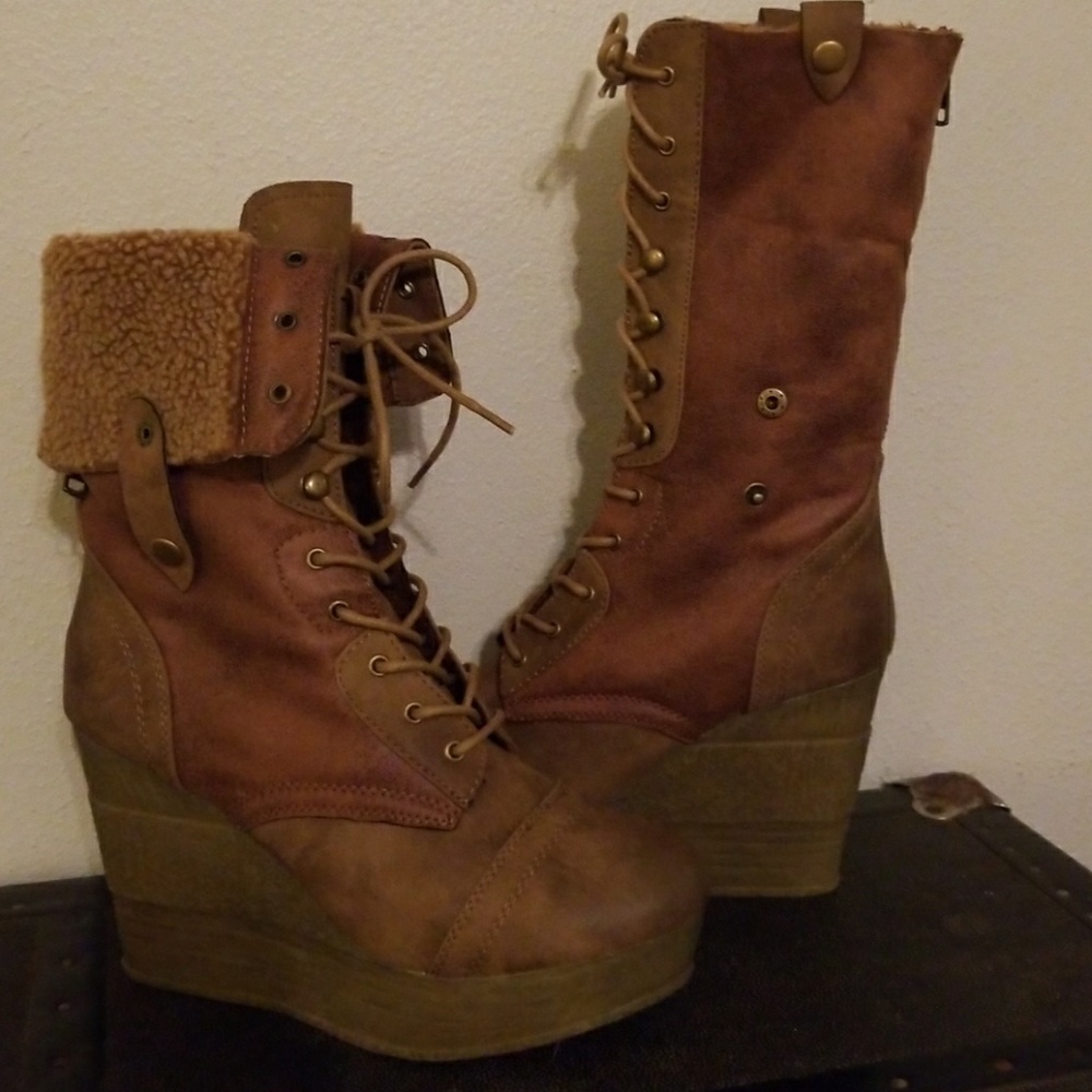 Suede & Soft Leather Faux Fur Boots