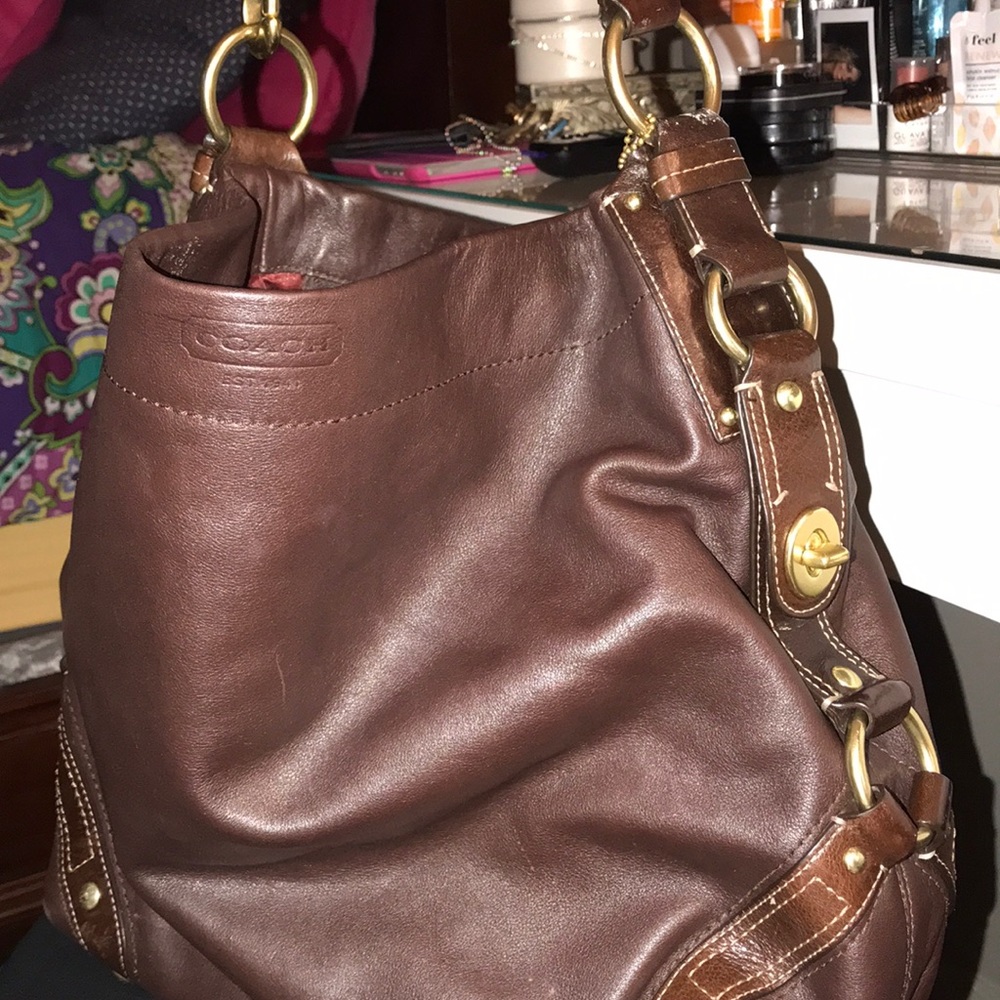 Brown leather bag