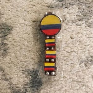 Red, blue & yellow Colombia flag wooden bracelet