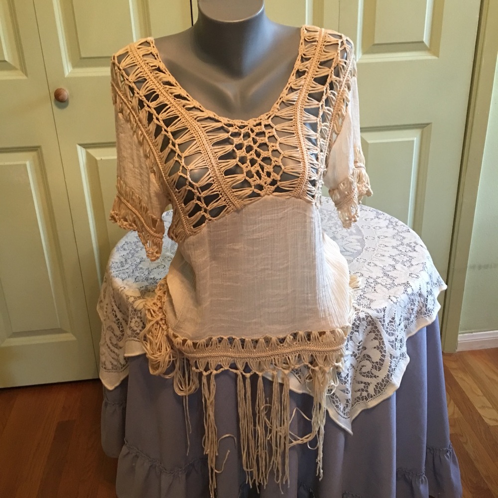 Cream bohemian blouse