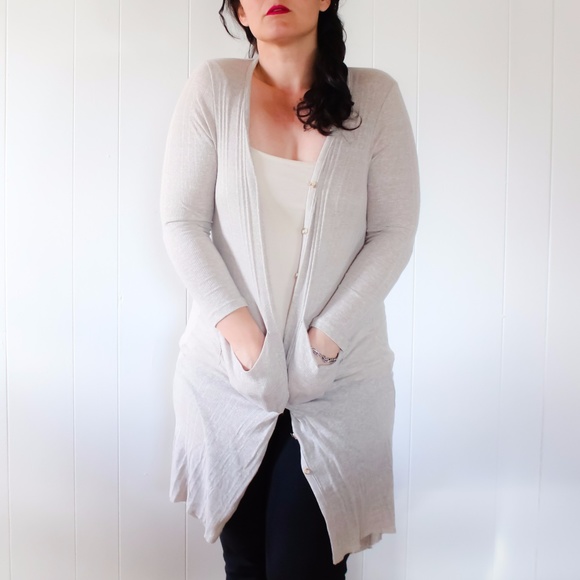 American Age Sweaters - American Age Long light Sweater button down pocket