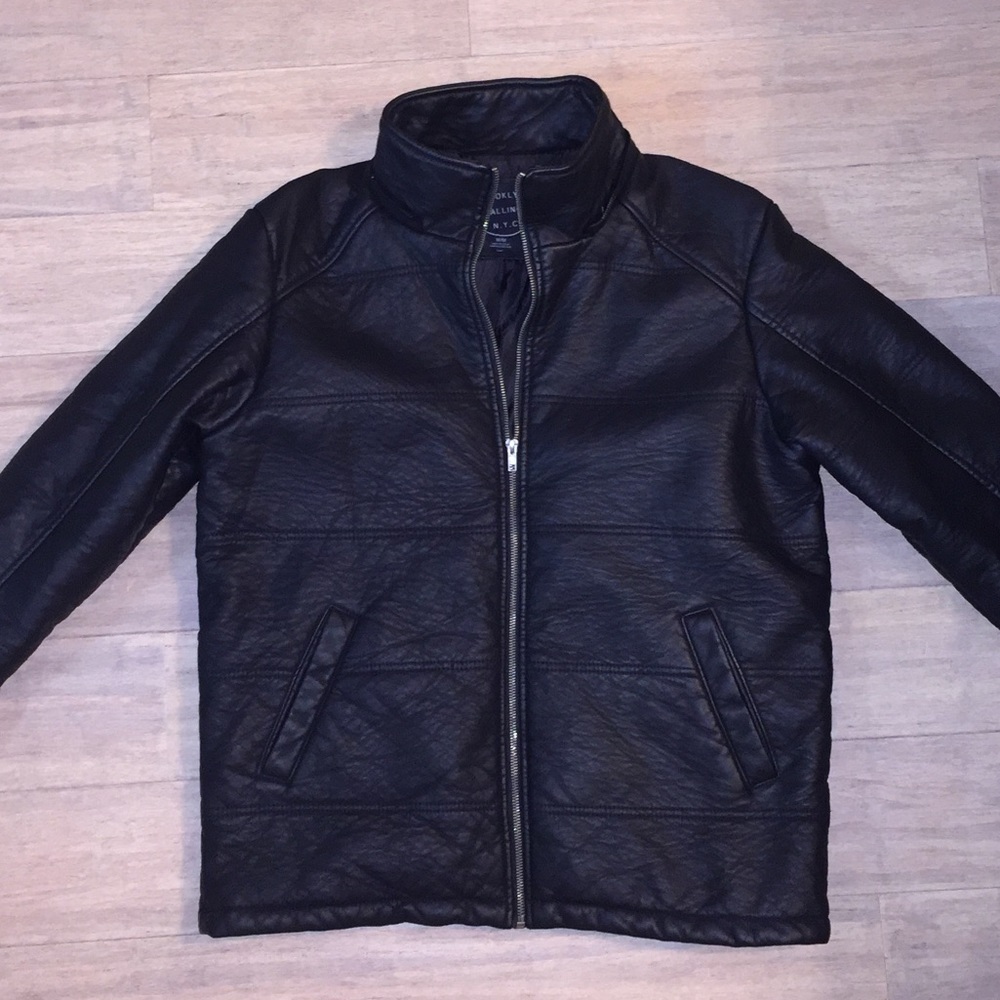 Brooklyn Calling N.Y.C Black Faux Leather Jacket