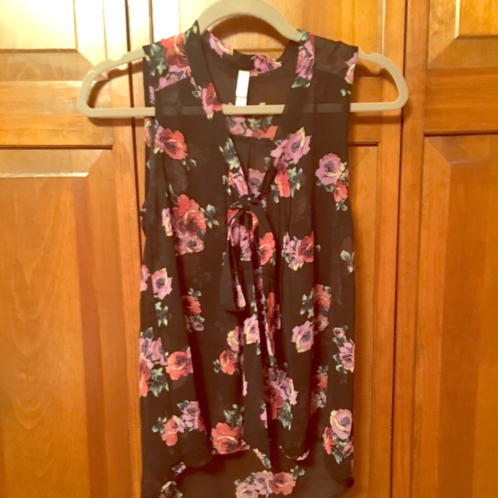 Sheer floral button down