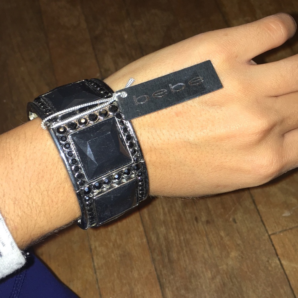 Bebe Black Square Bangle