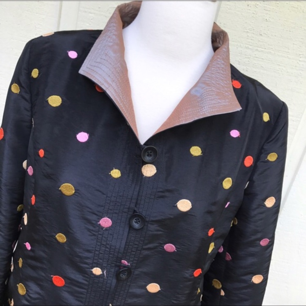GRACECHUANG NEW YORK EMBROIDERED POLKA DOT JACKET