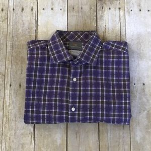Tall Thomas Dean Men's Dress Shirt - Purple & Gray