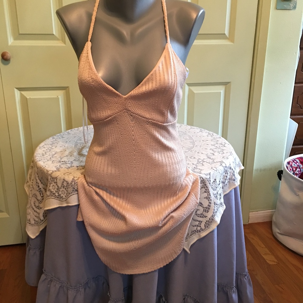 Pinkish-cream spaghetti strap dress