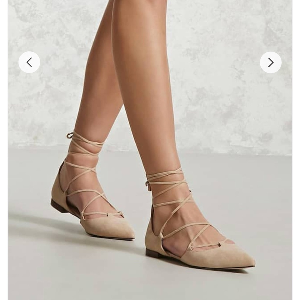 Faux Suede Pointed Toe Flats
