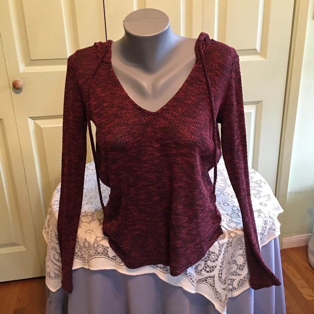 Deep read knitted sweater