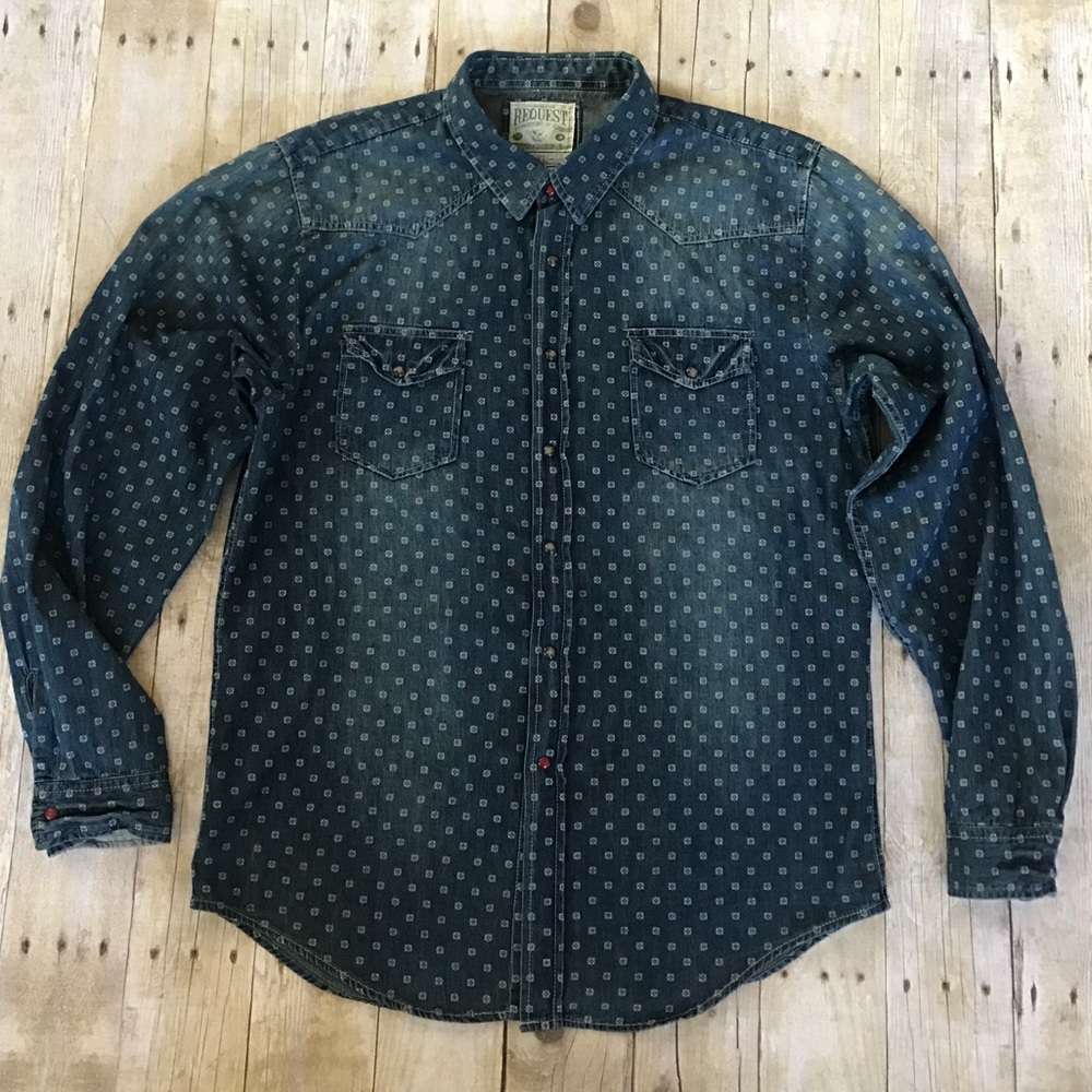 RARE Request Men's Denim Button Up Shirt