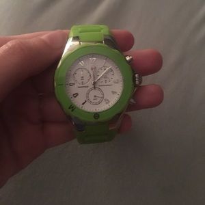 Lime green Michele jelly bean watch